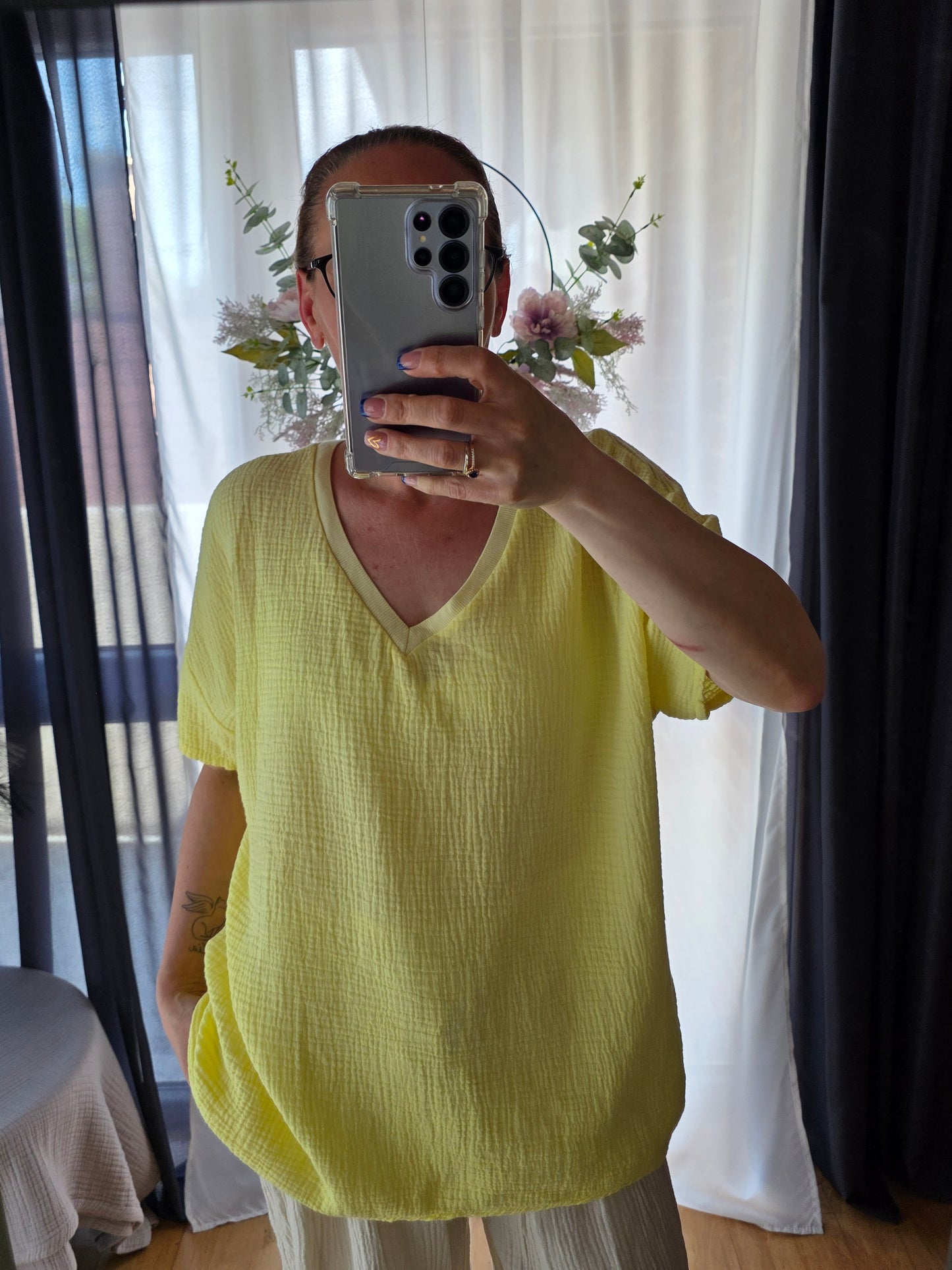Kurzärmelige T-Shirt Musselin