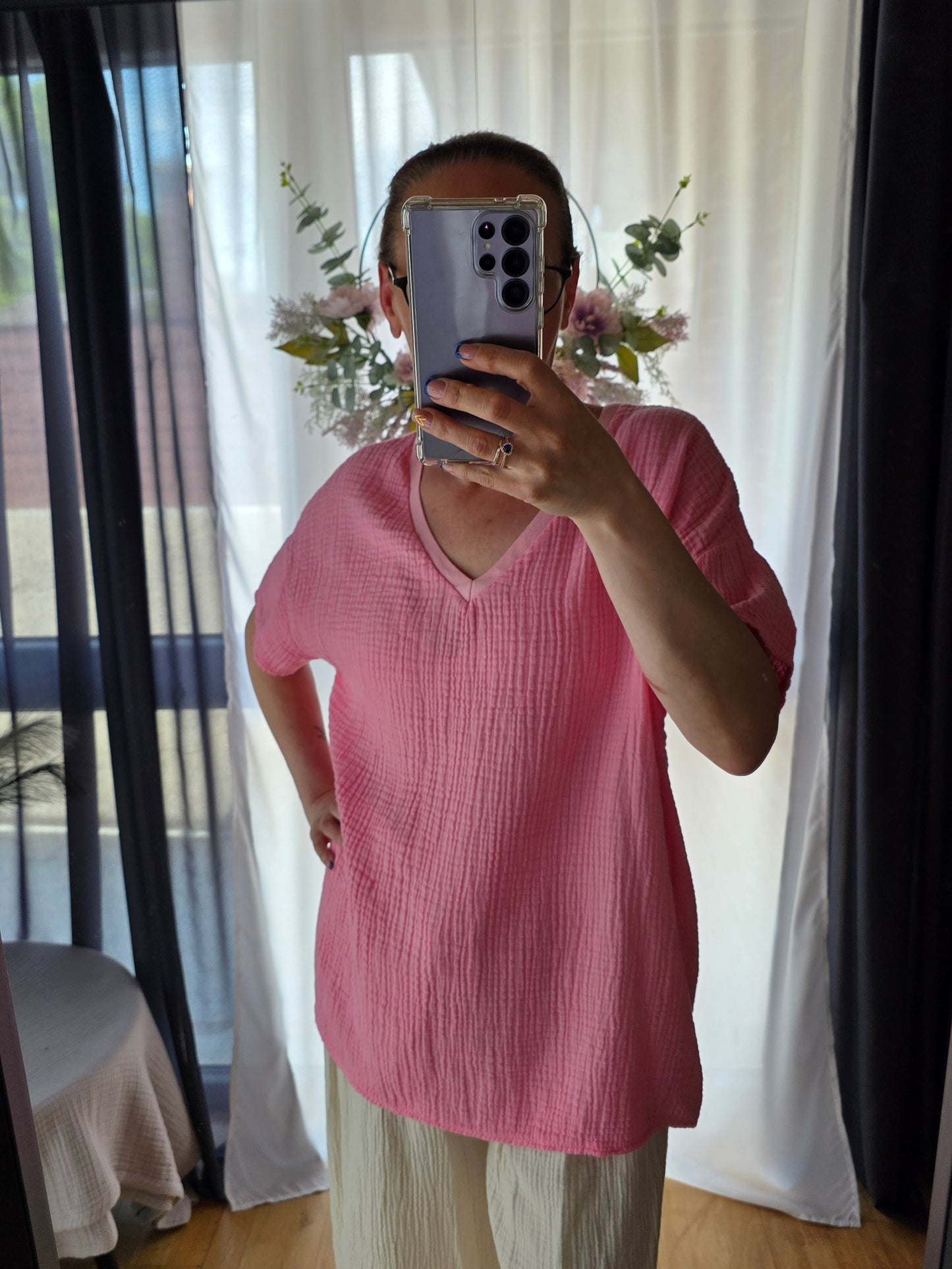 Kurzärmelige T-Shirt Musselin