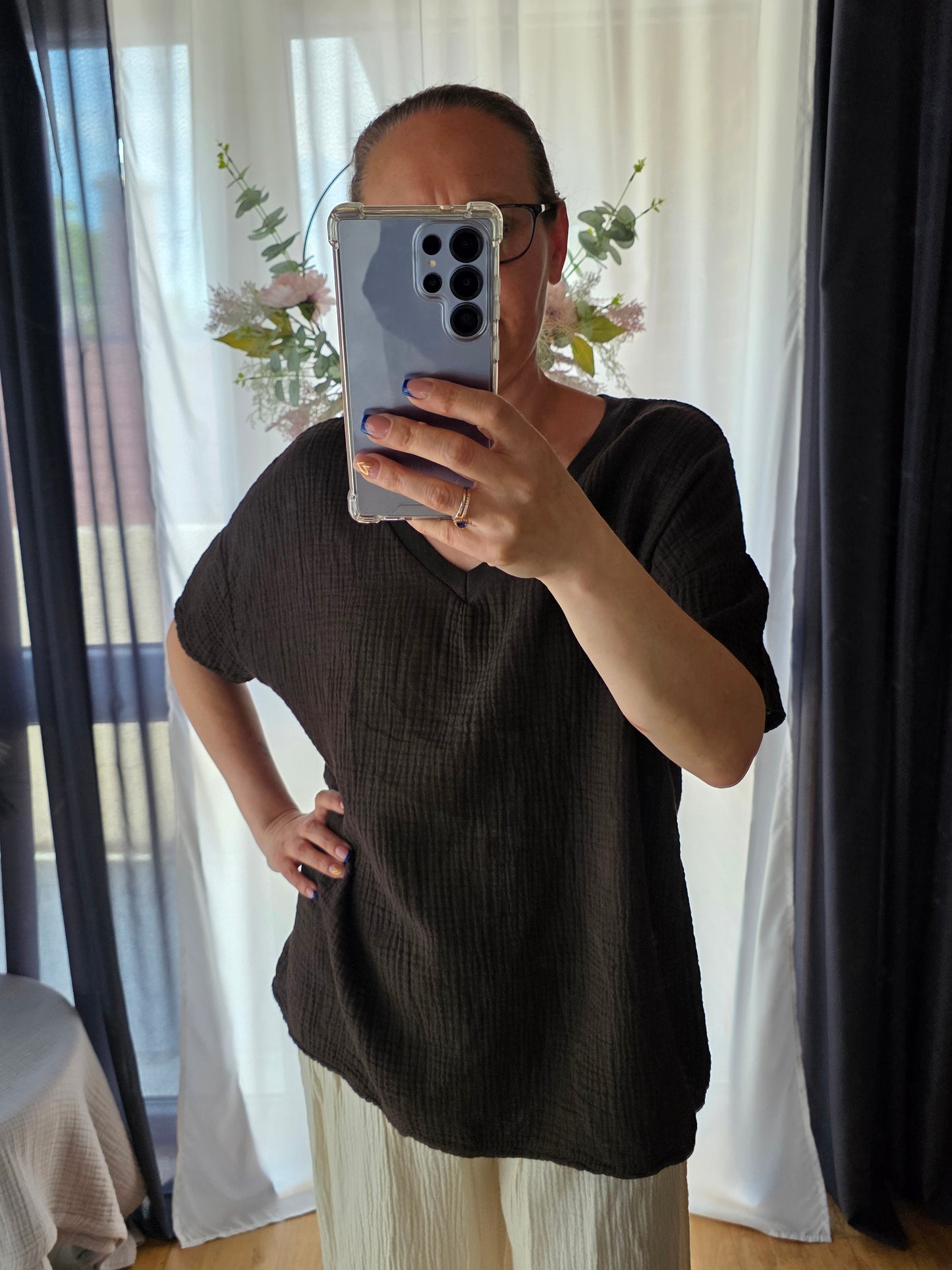 Kurzärmelige T-Shirt Musselin