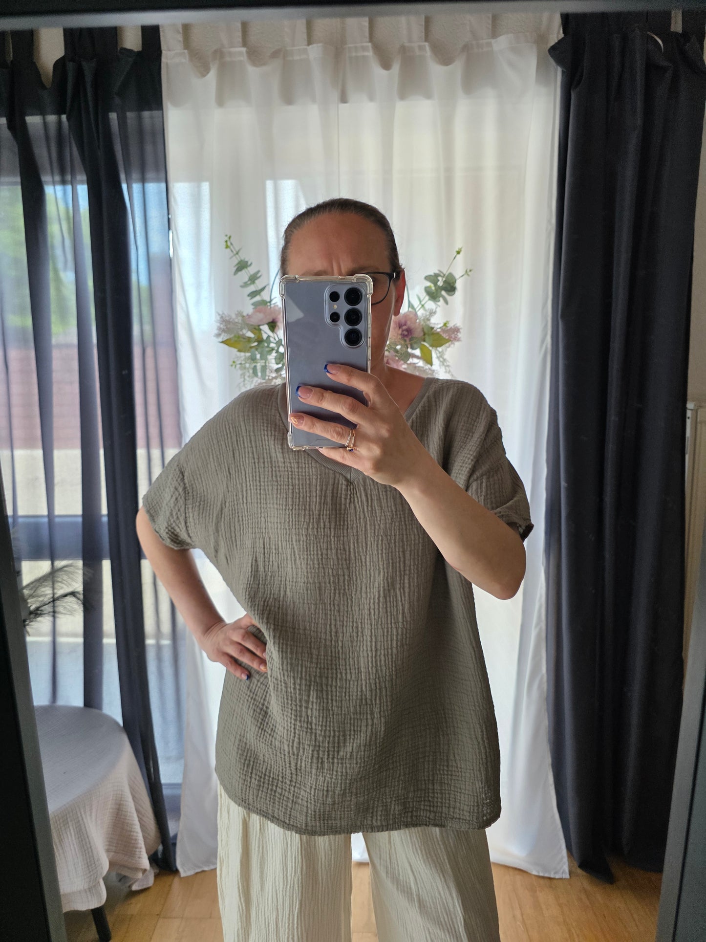 Kurzärmelige T-Shirt Musselin