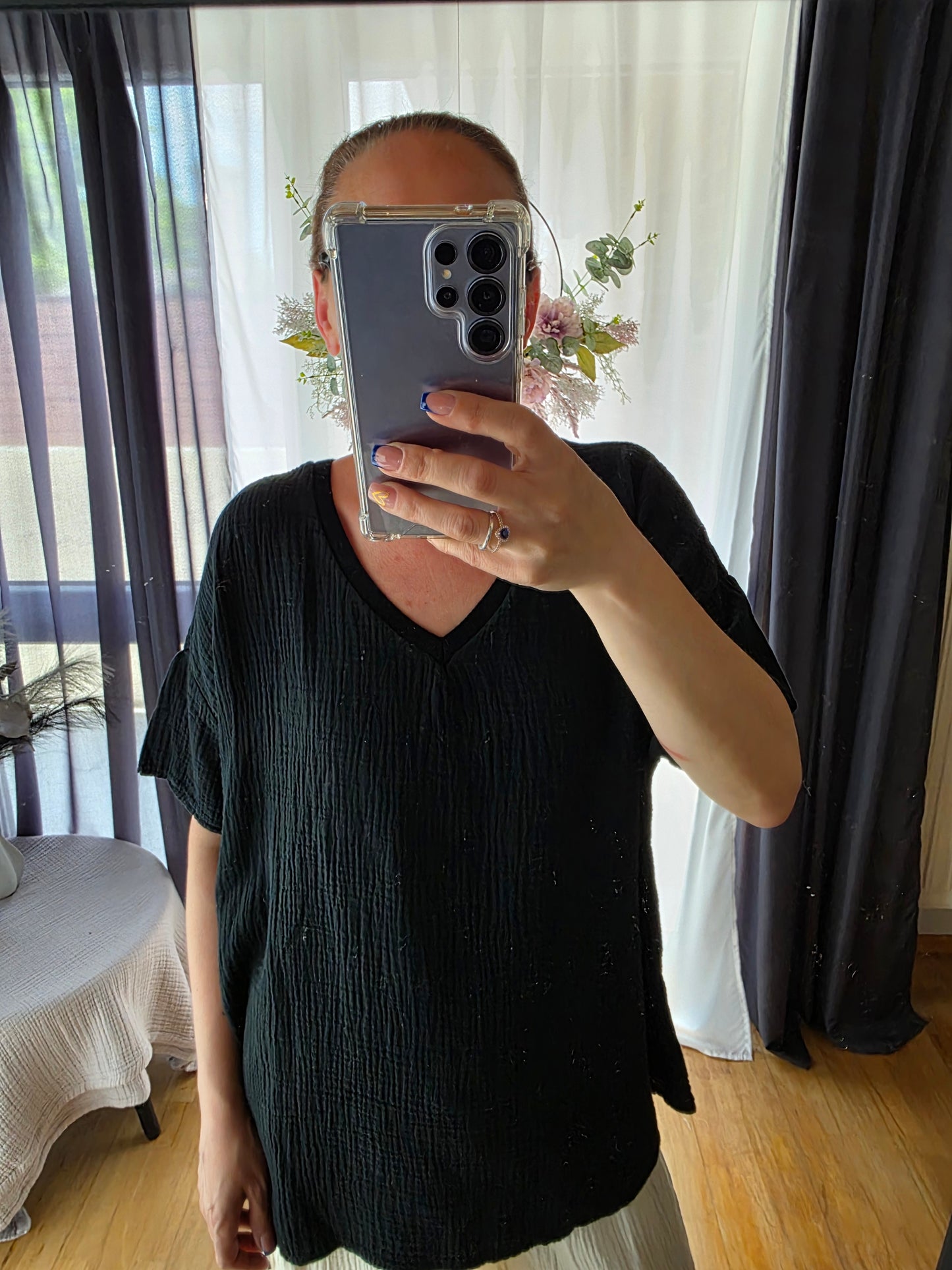 Kurzärmelige T-Shirt Musselin