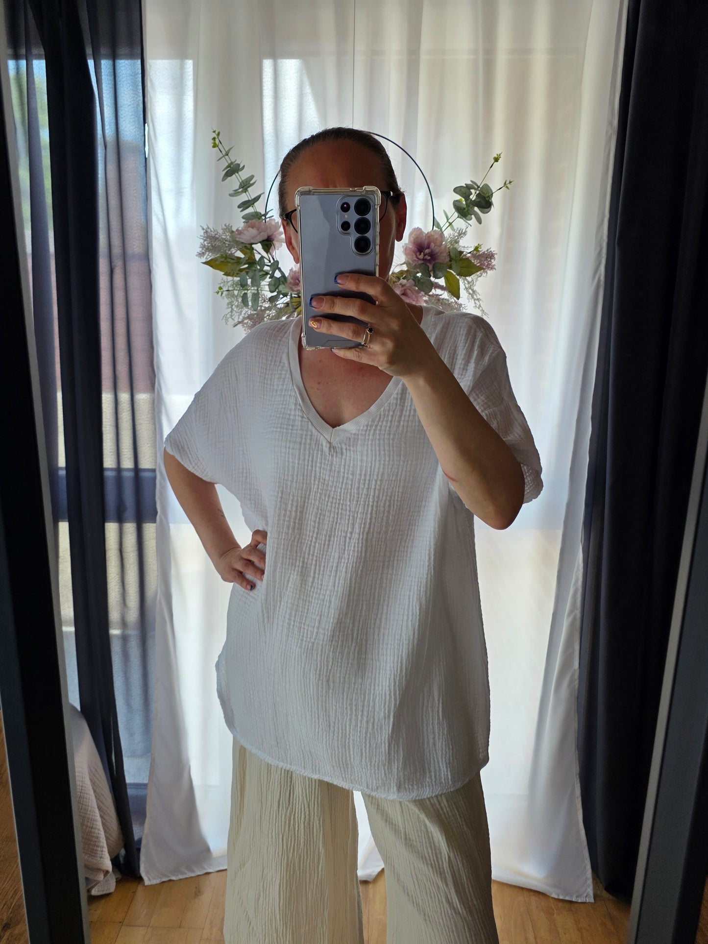 Kurzärmelige T-Shirt Musselin